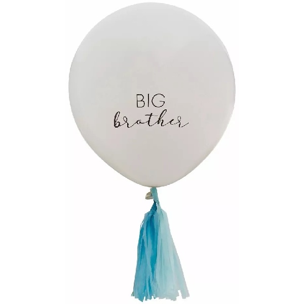 Balónik latexový Big brother biely so strapcami 45 cm 1 ks