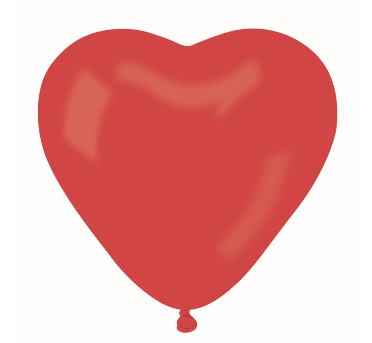 Balónek latexový Srdce červené 25cm 1 ks