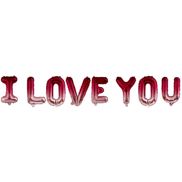 Balónový nápis I Love You ružový ombre 36 cm