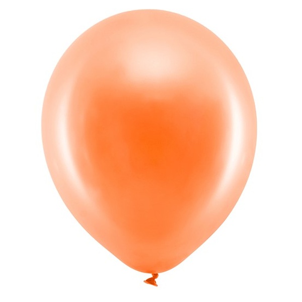 Balonky Rainbow 30cm metalizovan, oranov (1 bal. / 10 ks)