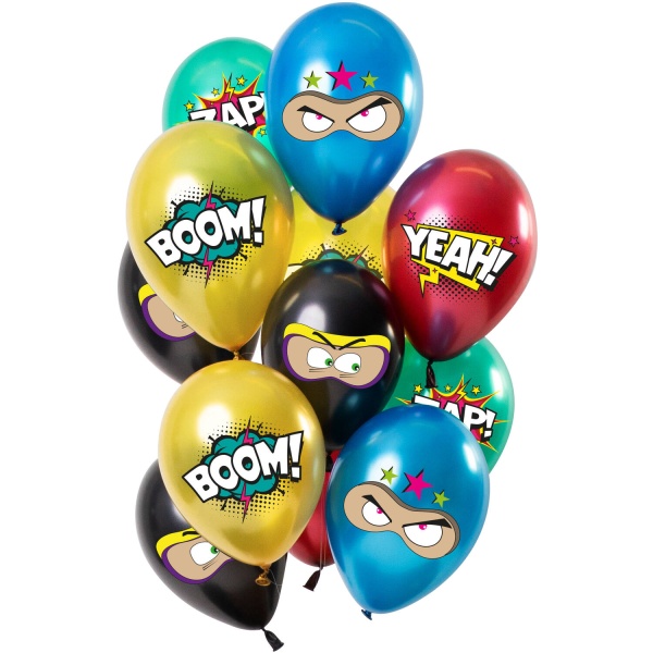 Balóniky latexové Birthday Hero 33 cm, 12 ks