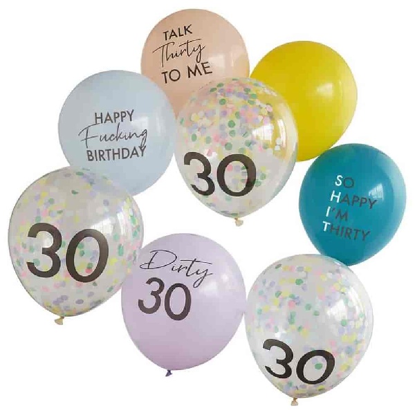 Balniky latexov Happy Fucking Birthday 30th 30 cm 8 ks