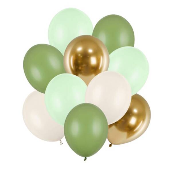 Balniky latexov (pistciov, rozmarnov zelen, zlat, alabaster) mix 27-30 cm, 10 ks