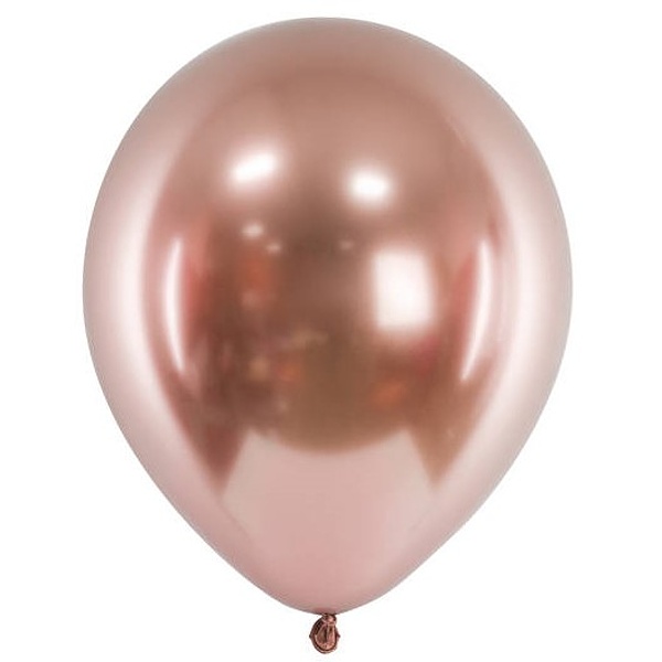 Balóniky latexové chrómové Rose Gold 30 cm 10 ks