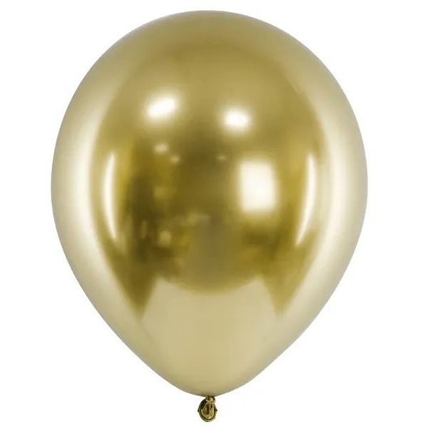 Balóniky latexové chrómové zlaté 30 cm 10 ks