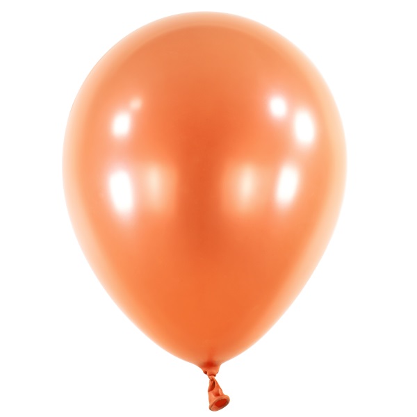 Balóniky latexové dekoratérske metalické oranžové 35 cm, 50 ks