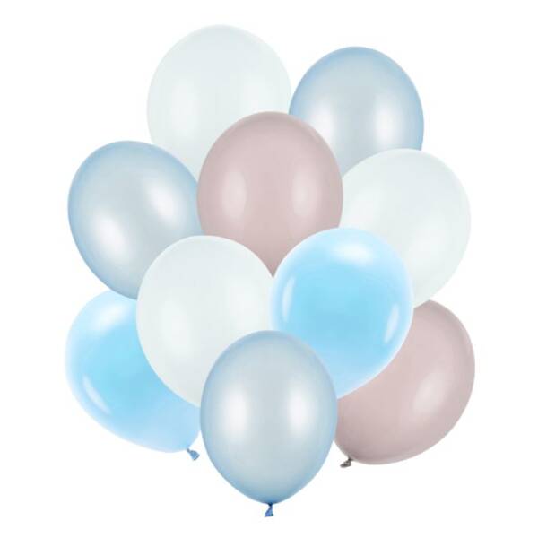 Balniky latexov pastelov (nebesky modr, bov, modr) mix 27 - 30 cm, 10 ks