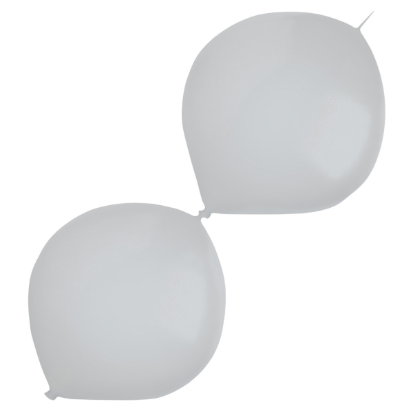 Balniky latexov spojovacie dekoratrske metalick strieborn 30 cm, 50 ks