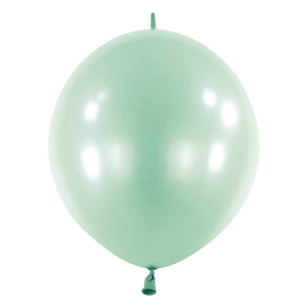 Balóniky latexové spojovacie dekoratérske perleťové mintovo zelené 15 cm, 100 ks