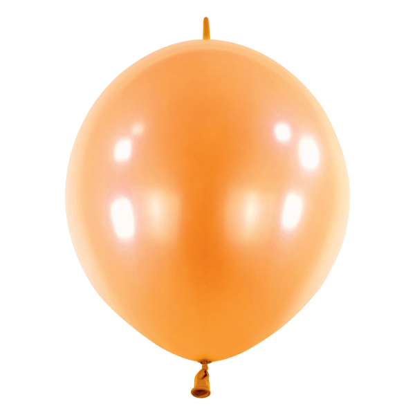 Balóniky latexové spojovacie dekoratérske perleťovo oranžové 15 cm, 100 ks