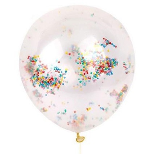 Bal�niky latexov� transparentn� s guli�kami Multicolor 30 cm 3 ks