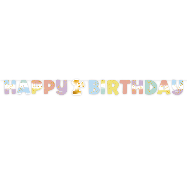 E-shop Banner 1. narodeniny Pastel Rainbow 180 cm