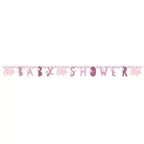 E-shop Banner Baby Shower Slon ružový 160 cm