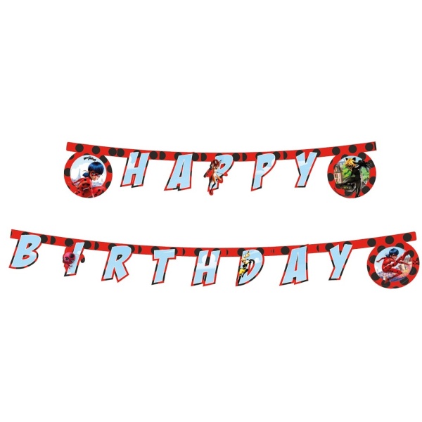 E-shop Banner Happy Birthday Miraculous, 230 cm