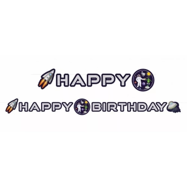 E-shop Banner Happy Birthday Space party 192 cm