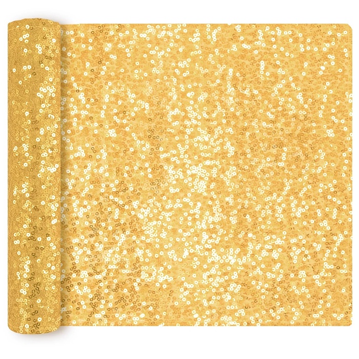 Běhoun na stůl zlatý flitrovaný 28x200cm