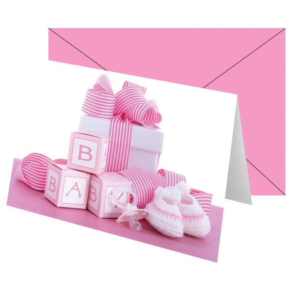 E-shop Blahoželanie s obálkou Baby ružové