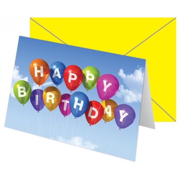 Blahoželanie s obálkou Balóniky Happy Birthday