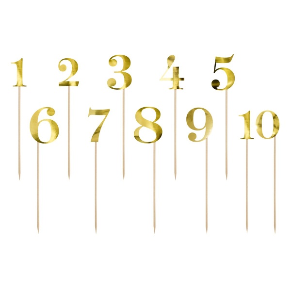 E-shop Čísla stolov zlatá, 25,5 cm