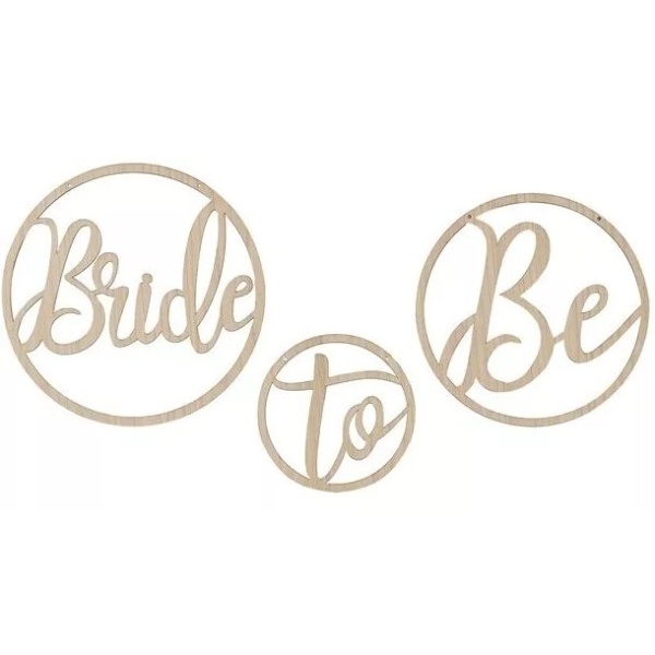 E-shop DEKORÁCIA drevená Bride To Be 3ks