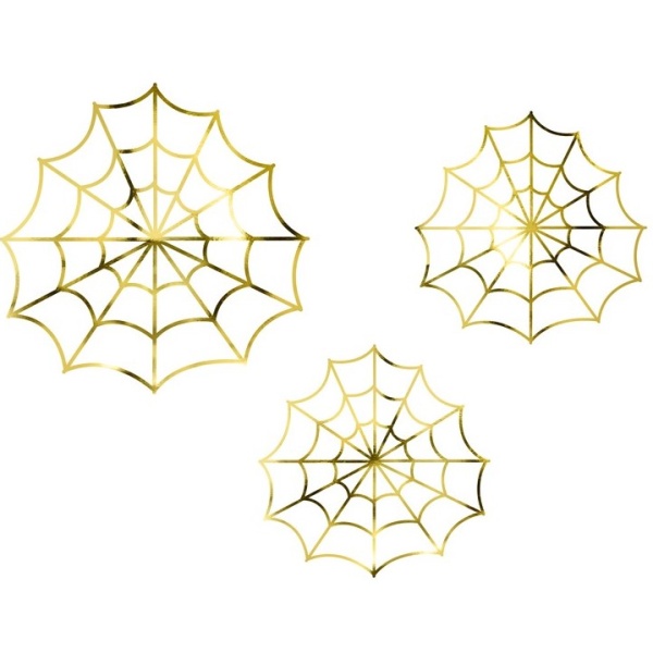 E-shop DEKORACIA papierová pavučiny zlaté 3ks