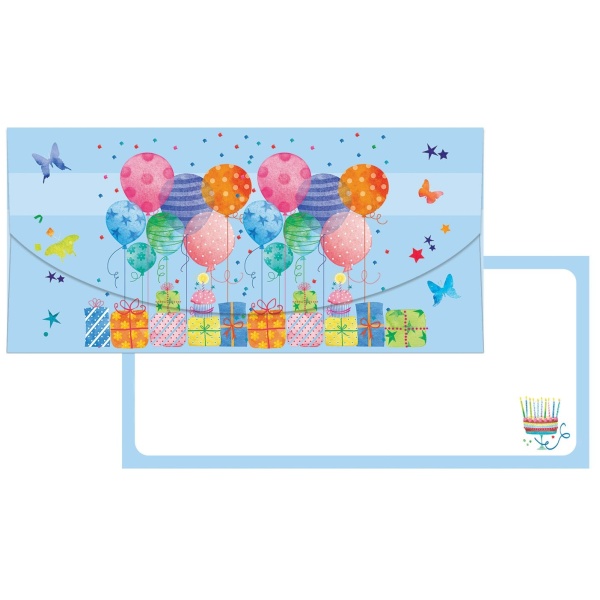 E-shop Darčeková obálka modrá Balóniky a darčeky