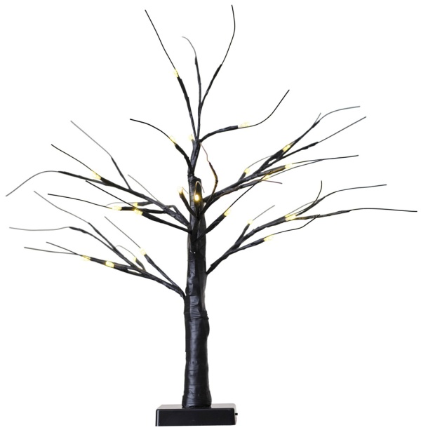 E-shop Dekorácia Halloween Strom s LED svetielkami čierny 40 cm