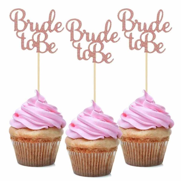 Dekorcia cupcakes Bride to be Rose gold 6 ks