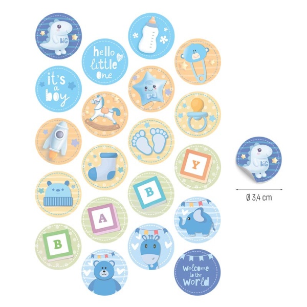 Dekorcia na cupcakes z jedlho papiera Baby Boy 3,4 cm 20 ks