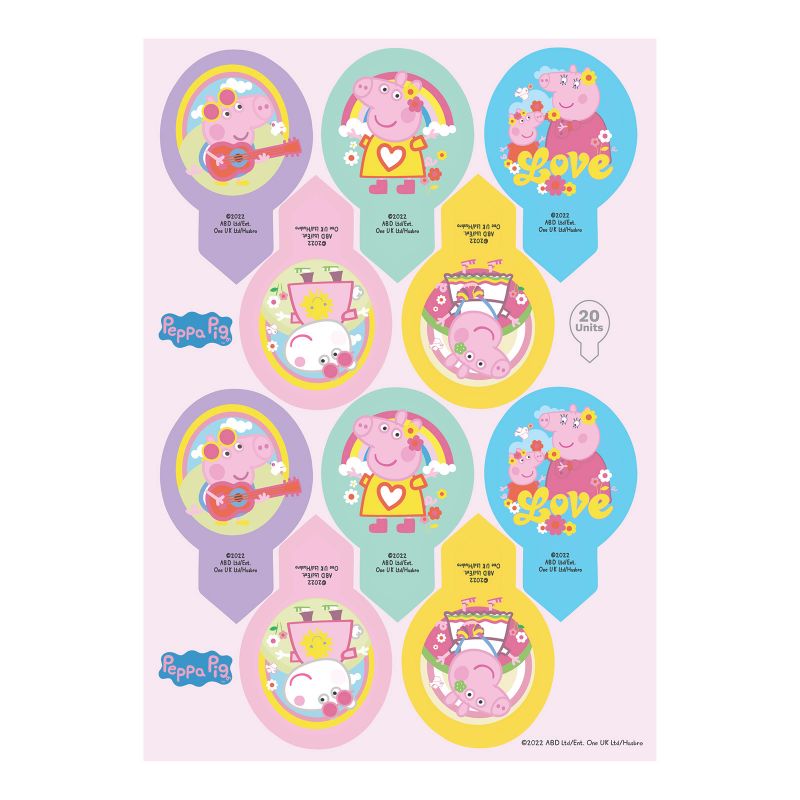 Dekorace na cupcakes z jedlho papru Peppa Pig 6,5x4 cm 20 ks