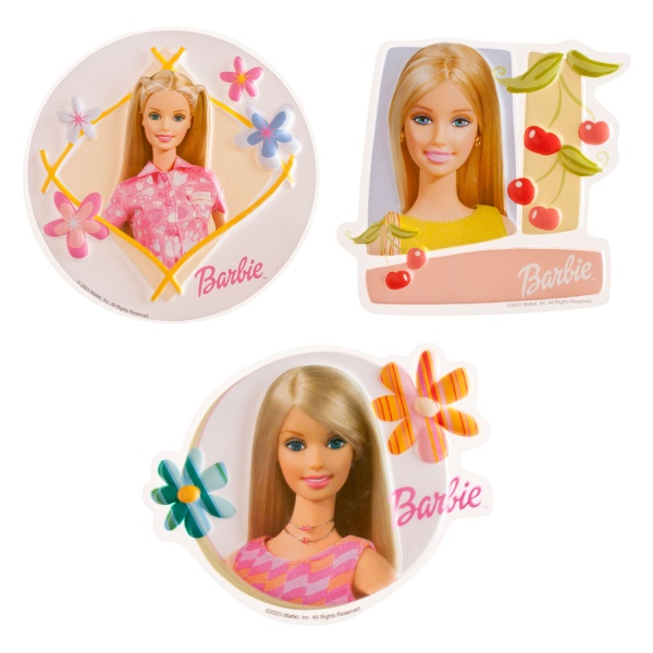 Dekorácia na tortu plastový disk Barbie 18 cm, 10 ks
