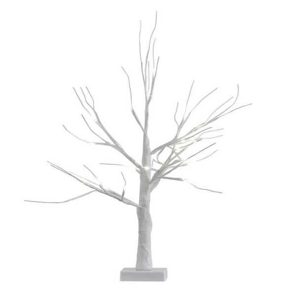 Dekorácia strom s LED svetielkami biela 40 cm