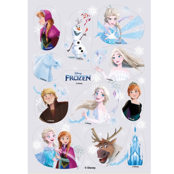 Dekorcia z fondnovho listu na tortu Frozen II - na vystrihnutie