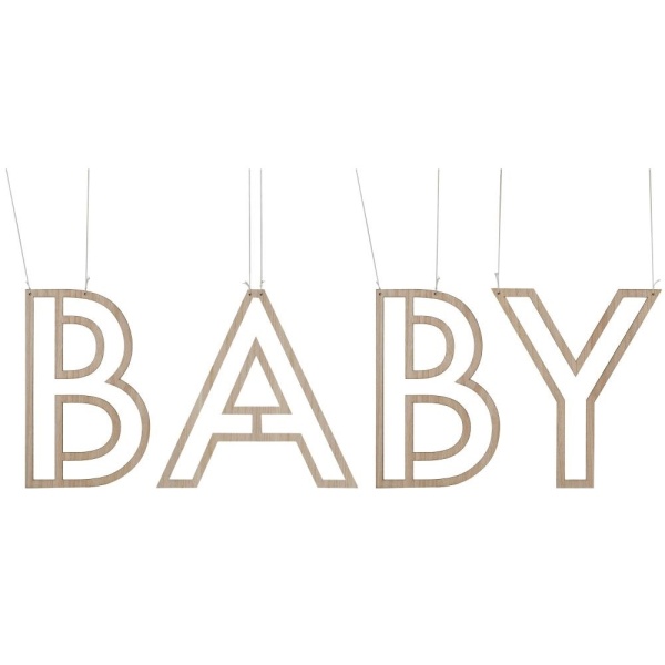 E-shop Dekorácia závesná drevená Baby