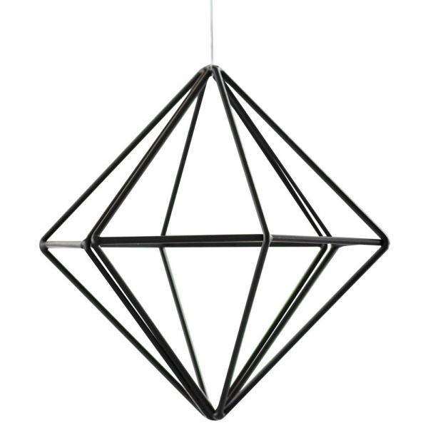 Dekorcia zvesn kovov Geometric ierna 15 cm, 1 ks