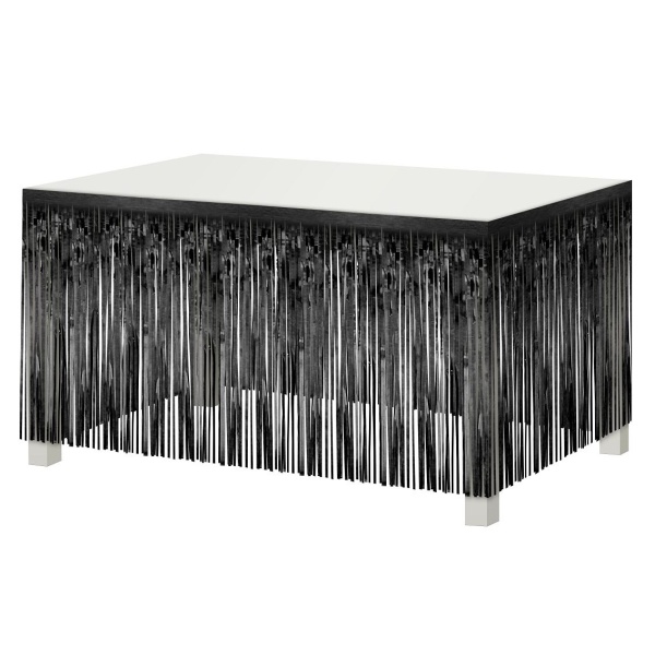 Dekoračné strapce na stôl čierne 80 x 300 cm
