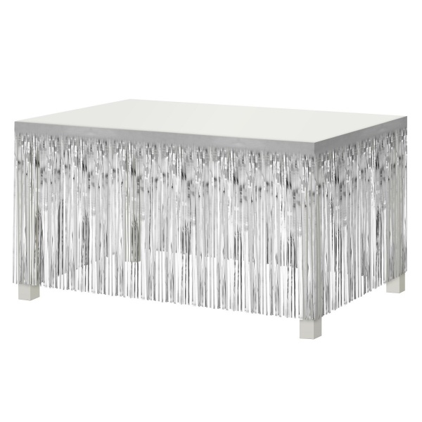 Dekoran strapce na stl strieborn 80 x 300 cm