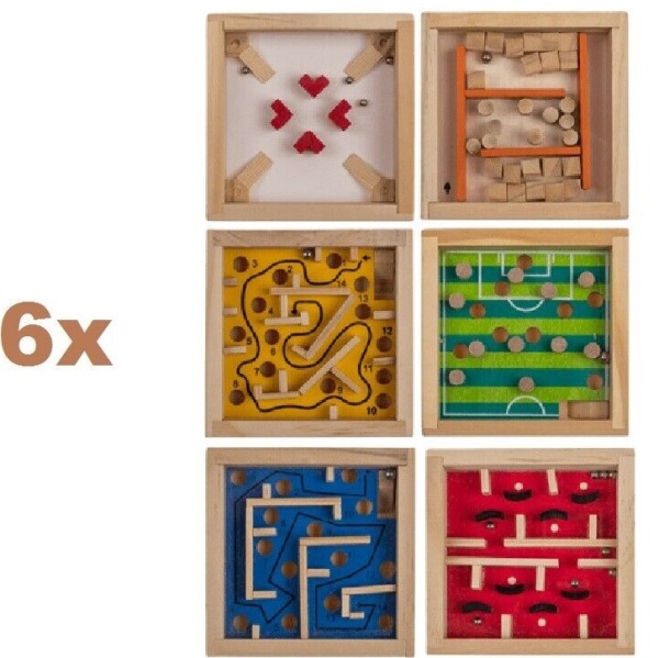E-shop Drevená hra Labyrint mix druhov 9 x 9 cm 1ks