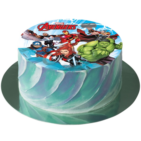 Fondnov list na tortu Avengers - bez cukru 15,5 cm