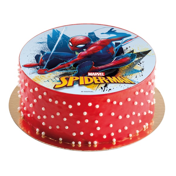 Fondnov list na tortu Spiderman 16 cm - bez cukru