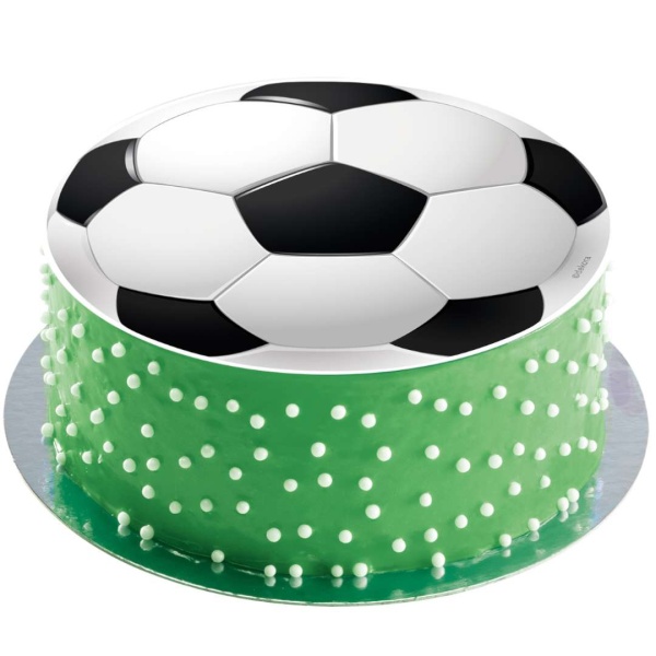 Fondnov list na tortu futbalov lopta - bez cukru 15,5 cm