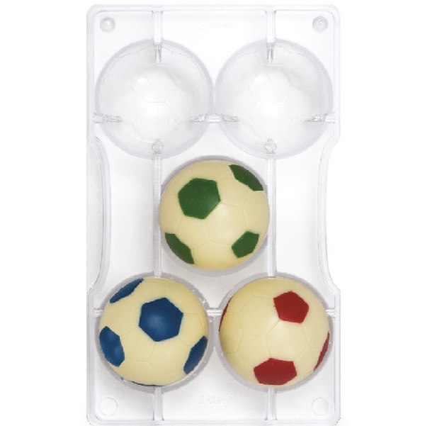 E-shop Forma polykarbonátová na čokoládu Futbalová lopta pr. 52 mm 20 x 12 cm
