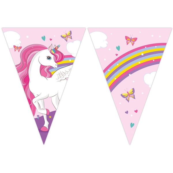 Girlanda vlajkov Jednoroec Rainbow Colors 2,3 m