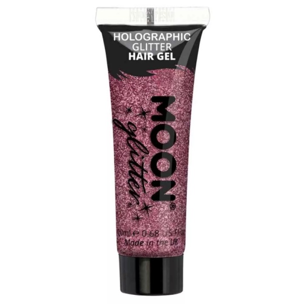 E-shop Gél na vlasy s glitrami holografický ružový 20 ml