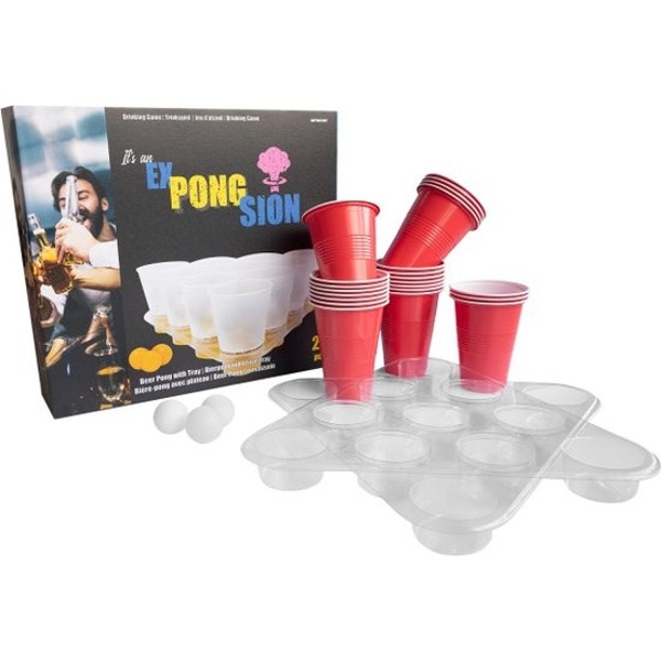 E-shop Hra Beer Pong s 22 kelímkami a 3 loptičkami z plastu