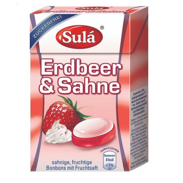 Jahodové cukríky so smotanou bez cukru 44 g