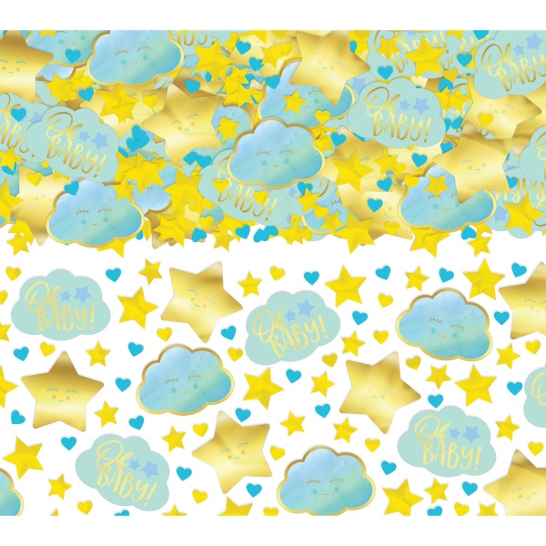 E-shop Konfety dekoračné Oh baby boy modro-zlaté 70 g