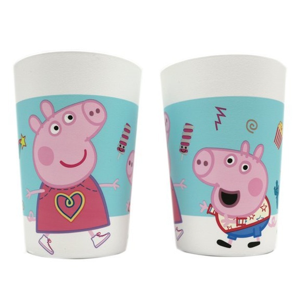 Téglik plastový opakovane použiteľný Peppa Pig 230 ml 2 ks