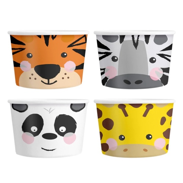 Tgliky na zmrzlinu Zvieratk zo ZOO 150 ml 4 ks