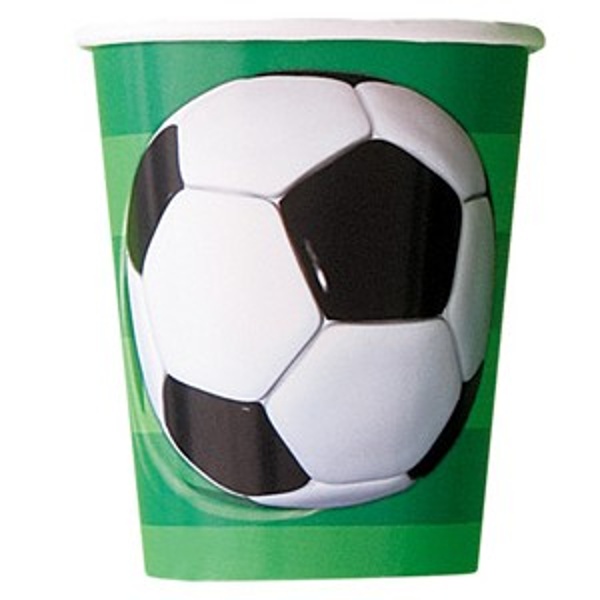 Tégliky papierové 3D Futbalová lopta 270 ml 8 ks